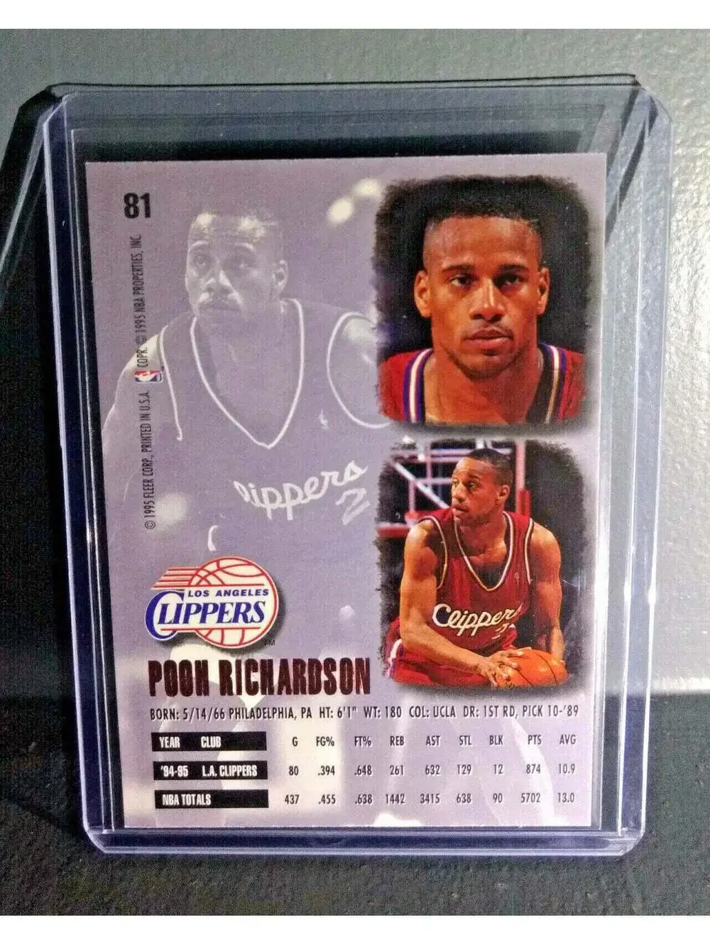 1995-96 Pooh Richardson Fleer Ultra #81 Basketball Card